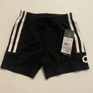 Adidas Black Shorts with White Accents 2T